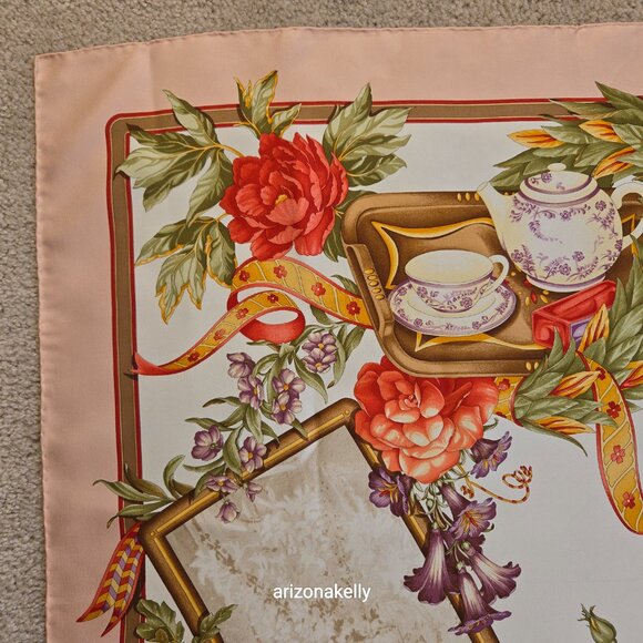 *RARE* Salvatore Ferragamo Omaggio a DePisis Silk Scarf Hand Rolled - Picture 13 of 16